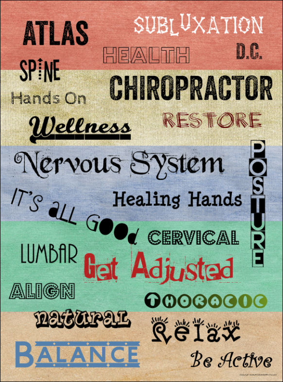 Chiropractic Words Poster 18 x 24